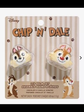 Disney Chip 'n' Dale Character Lip Balm Duo - Brown & Cream